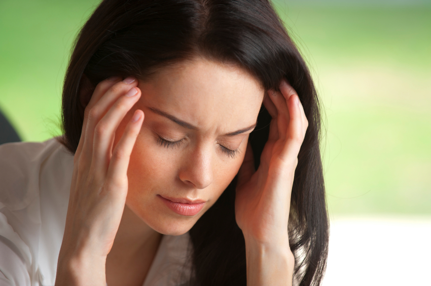 Woman with whiplash after a car accident